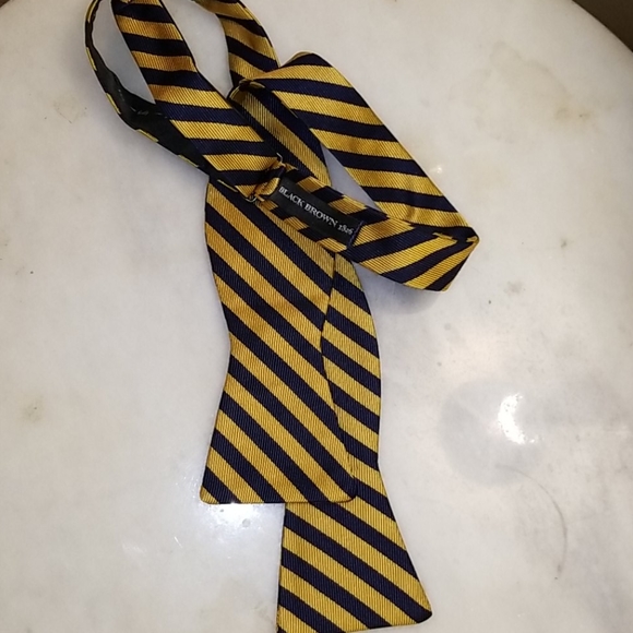BLACK BROWN 1826 SELF TIE BOWTIE - Picture 1 of 4